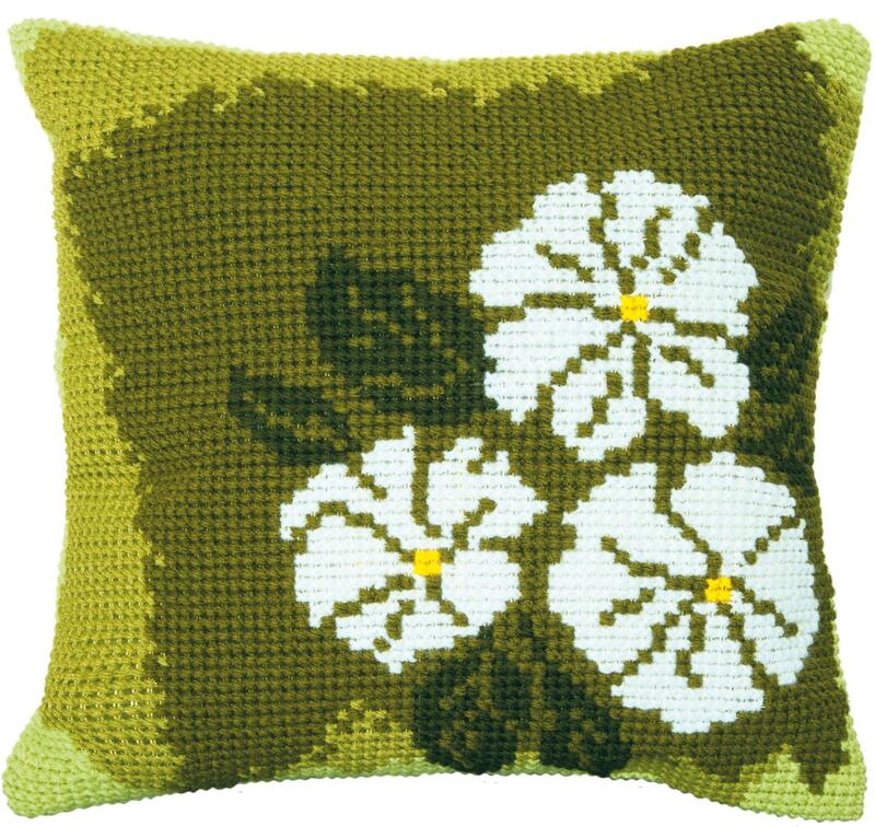 Набір для вишивання подушки хрестиком Чарівна Мить РТ-173 "Білі квіти" | інтернет-магазин 'Елена-Рукоделие'