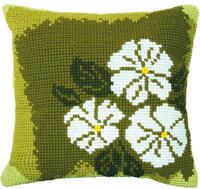 фото Набір для вишивання подушки хрестиком Чарівна Мить РТ-173 "Білі квіти"