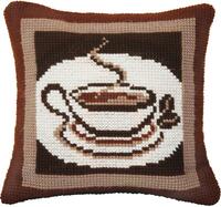 Набір для вишивання подушки хрестиком Чарівна Мить РТ-184 "Ароматна кава" | інтернет-магазин 'Елена-Рукоделие'