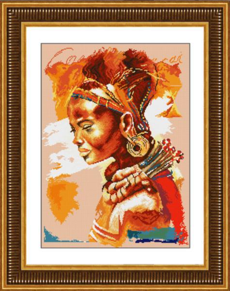 016L Набір для малювання камінцями (полотно) "Африканка" Lasko | інтернет-магазин 'Елена-Рукоделие'