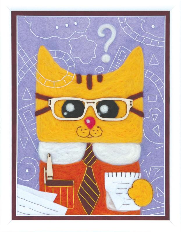 Набір для валяння картини Чарівна Мить В-201 "Кіт-вчений" | інтернет-магазин 'Елена-Рукоделие'