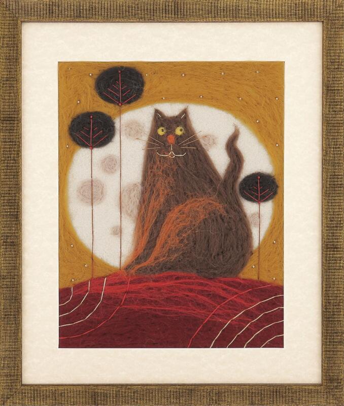 Набір для валяння картини Чарівна Мить В-213 Триптих "Жив-був кіт" | інтернет-магазин 'Елена-Рукоделие'