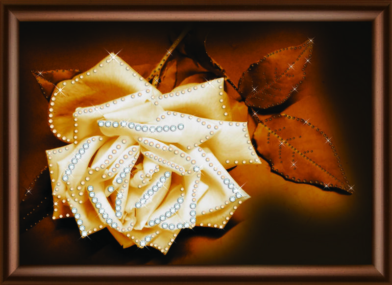 Набір картина стразами Crystal Art КС-1051 "Біла ніжність рози" | інтернет-магазин 'Елена-Рукоделие'