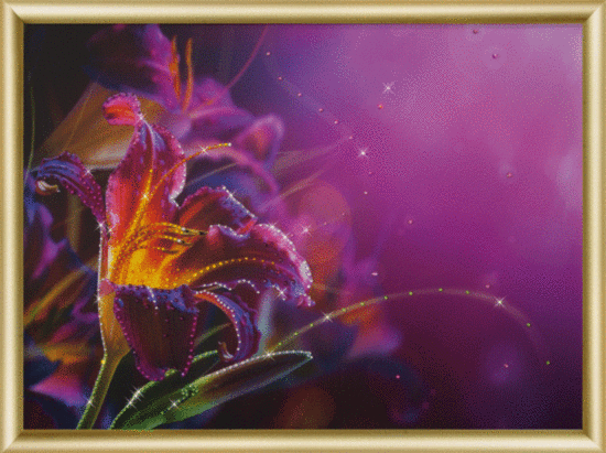 набор картина стразами чарівна мить кс-169 "пурпурная лилия" | интернет-магазин Елена-Рукоделие
