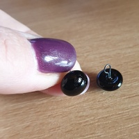глазки черные пришивные стекляные 10 мм | интернет-магазин Елена-Рукоделие