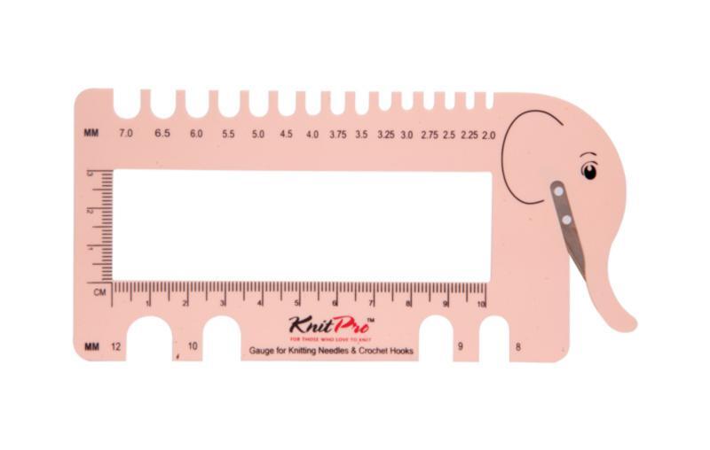 10994 Шкала розмірів для спиць та крючків з різаком для прядива KnitPro (рожевий) | інтернет-магазин 'Елена-Рукоделие'