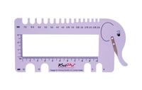10995 шкал размеров для спиц и крючков с резаком для пряжи knitpro (лиловый) | интернет-магазин Елена-Рукоделие