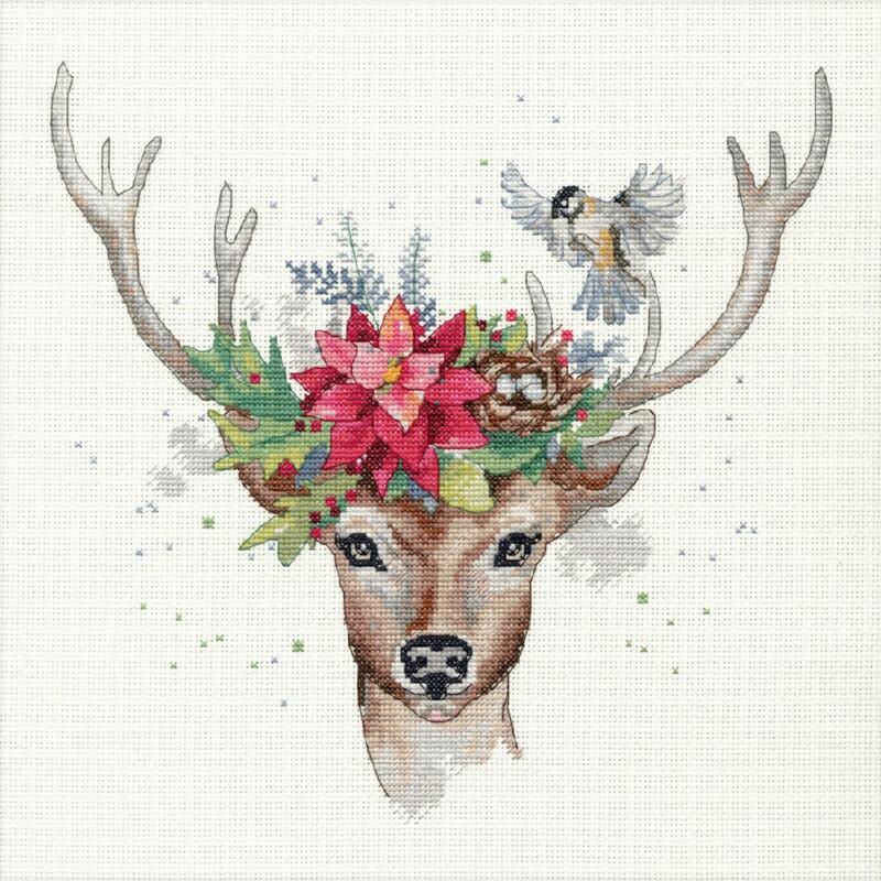 70-08981 набор для вышивания крестом dimensions woodland deer "лесной олень" | интернет-магазин Елена-Рукоделие