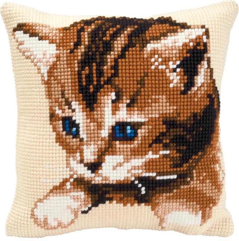 PN-0008537 Набір для вишивання хрестом (подушка) Vervaco Cat "Кіт" | інтернет-магазин 'Елена-Рукоделие'