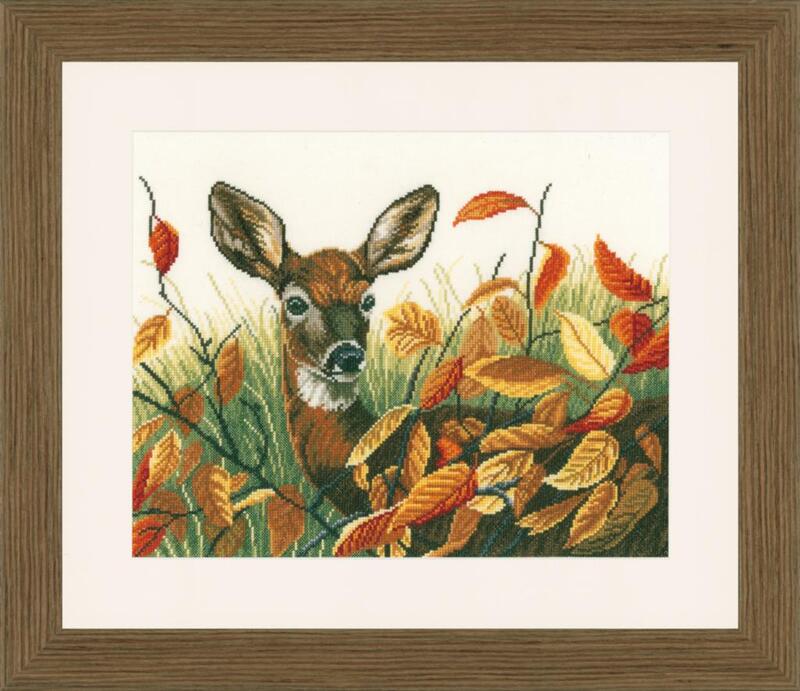 PN-0021223 Набір для вишивки хрестом LanArte Deer with Autumn Leaves "Олень з осіннім листям" | інтернет-магазин 'Елена-Рукоделие'