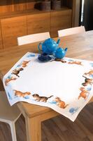 PN-0145097 Набір для вишивання (скатертина) Vervaco,Aida tablecloth kit playful kittens, Грайливі кіт | інтернет-магазин 'Елена-Рукоделие'