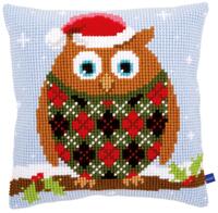 фото pn-0154717 набор для вышивания несчётный крест (подушка) 40х40, christmas jumper owl vervaco