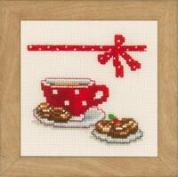 pn-0154935 набор для вышивки крестом vervaco coffee &amp; cake "кофе и пирожные" | интернет-магазин Елена-Рукоделие