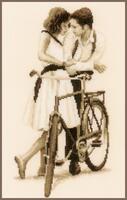 PN-0156309 Набор для вышивания крестом Vervaco, Couple with bicycle 20х36, аида 14 | інтернет-магазин 'Елена-Рукоделие'