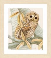 pn-0158326 набор для вышивки крестом lanarte, 23х28, ткань 27, owl and autumn leaves | интернет-магазин Елена-Рукоделие