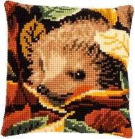 фото pn-0166003 набор для вышивания несчётный крест (подушка) 40х40, hedgehog ежик vervaco