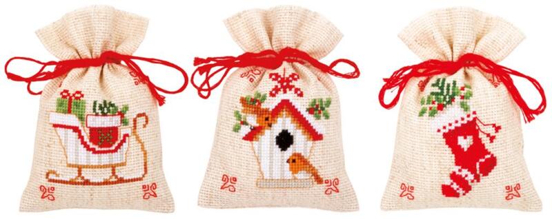 PN-0172213 Набір для вишивання хрестом (мішечки для саше) Vervaco Christmas motif "Різдвяний мотив" | інтернет-магазин 'Елена-Рукоделие'