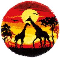 PN-0179172 Набір для вишивання килимка Vervaco "Жирафи на заході сонця" | інтернет-магазин 'Елена-Рукоделие'