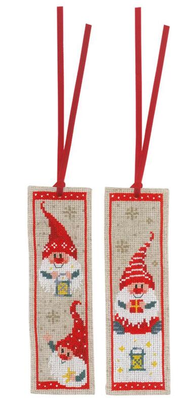 PN-0185073 Набір для вишивання хрестом (закладка) Vervaco Christmas gnomes | інтернет-магазин 'Елена-Рукоделие'