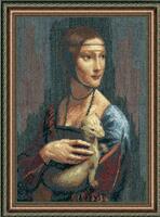 фото набор для вышивки крестиком чарівна мить №295 по мотивам леонардо да винчи "дама с горностаем"  