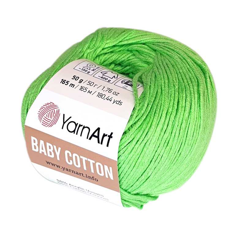 yarnart baby cotton / ярнарт бебі коттон 438 яскравий салат | интернет-магазин Елена-Рукоделие