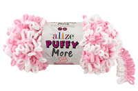 alize puffy more (пуффі море) 6267 рожевий з білим | интернет-магазин Елена-Рукоделие