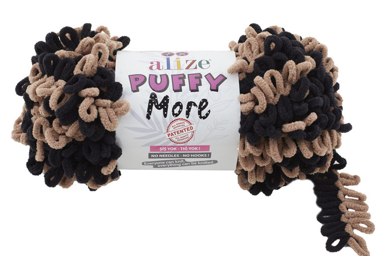 alize puffy more (пуффи морэ) 6289 черный-какао | интернет-магазин Елена-Рукоделие