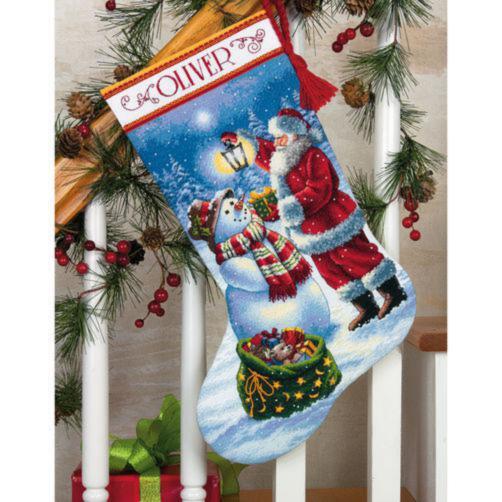 70-08952 Набір для вишивання хрестом DIMENSIONS Holiday Glow. Stocking "Різдвяне сяйво. Панчоха" | інтернет-магазин 'Елена-Рукоделие'