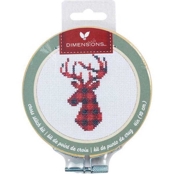 72-76048 Набір для вишивання нитками Олень Plaid Deer Dimensions | інтернет-магазин 'Елена-Рукоделие'