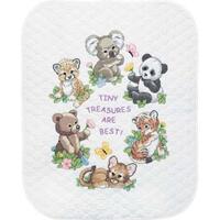 73064 набор для вышивки крестиком на одеяле «детеныши животных» • «baby animals quilt» dimensions | интернет-магазин Елена-Рукоделие