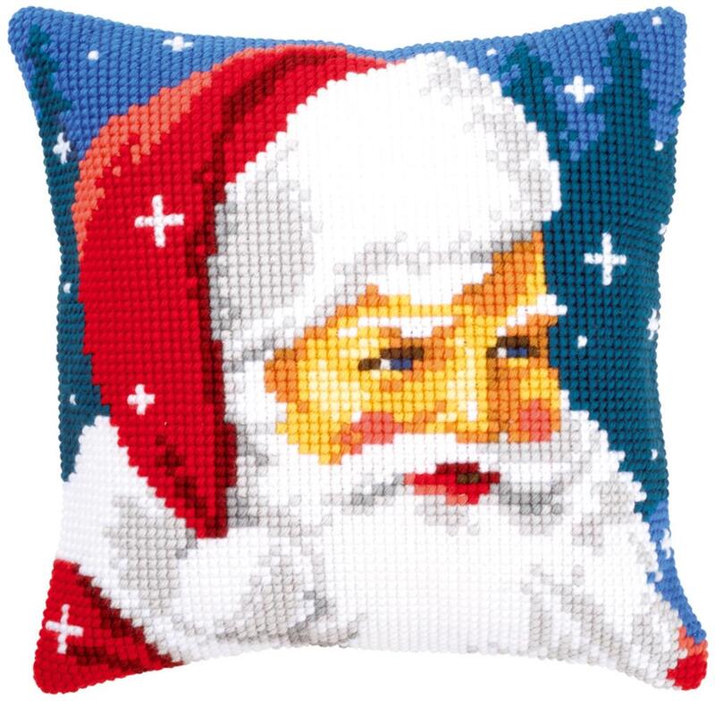 PN-0144705 Набір для вишивання хрестом (подушка) Vervaco Kind santa "Добрий Санта" | інтернет-магазин 'Елена-Рукоделие'