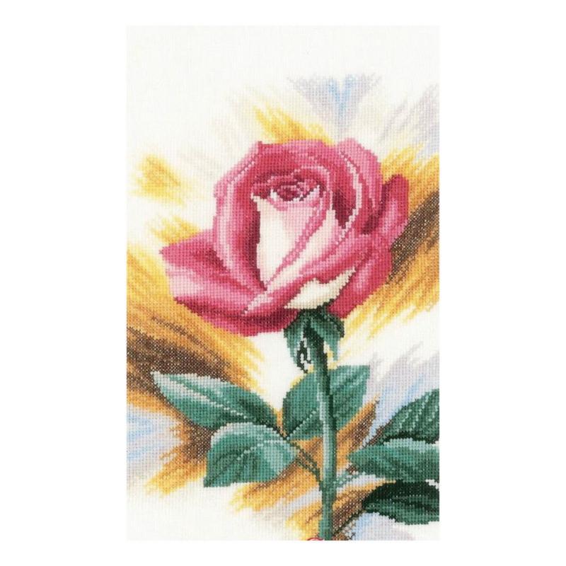 PN-0148258 Набір для вишивки хрестом LanArte Shy rose "Сором'язлива троянда" | інтернет-магазин 'Елена-Рукоделие'