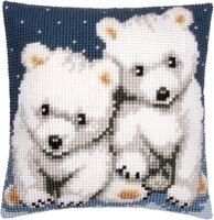 PN-0156484 Набір для вишивання хрестом (подушка) Vervaco Polar bears "Полярні ведмеді" | інтернет-магазин 'Елена-Рукоделие'