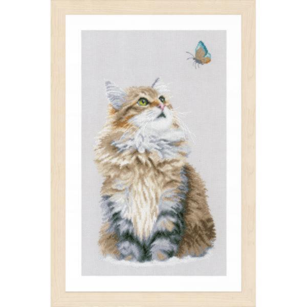 pn-0171041 набор для вышивки крестом lanarte forest cat "лесной кот" | интернет-магазин Елена-Рукоделие