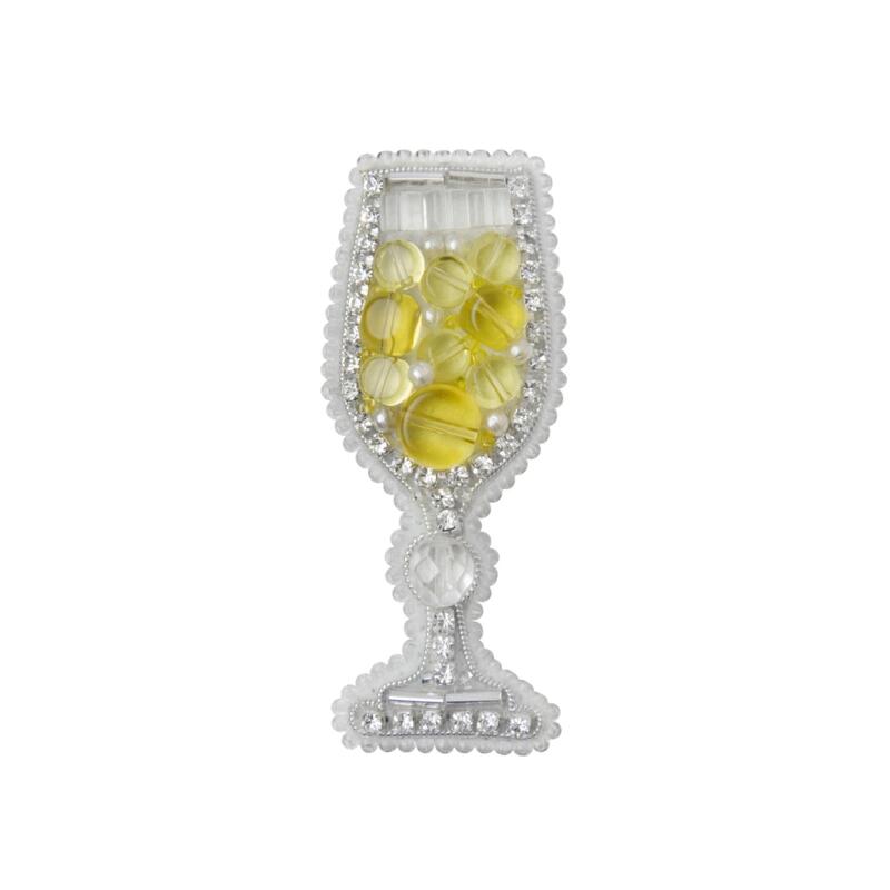 БП-293 Набір для виготовлення брошки Crystal Art "Бокал шампанського" | інтернет-магазин 'Елена-Рукоделие'