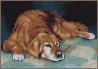 PN-0147568 Набор для вышивки крестом LanArte Sleeping dog "Спящая собака" | интернет-магазин Елена-Рукоделие