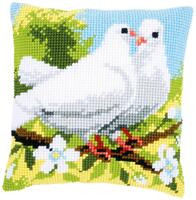 фото PN-0158106 Набір для вишивання хрестом (подушка) Vervaco White pigeons "Білі голуби"