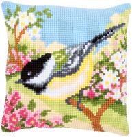 фото pn-0164300 набор для вышивания крестом (подушка) vervaco "птица в саду"