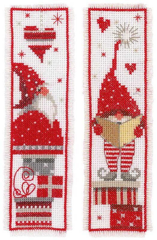PN-0165984 Набір для вишивання хрестом (закладка) Vervaco Christmas gnomes "Рождественские гномы" | інтернет-магазин 'Елена-Рукоделие'