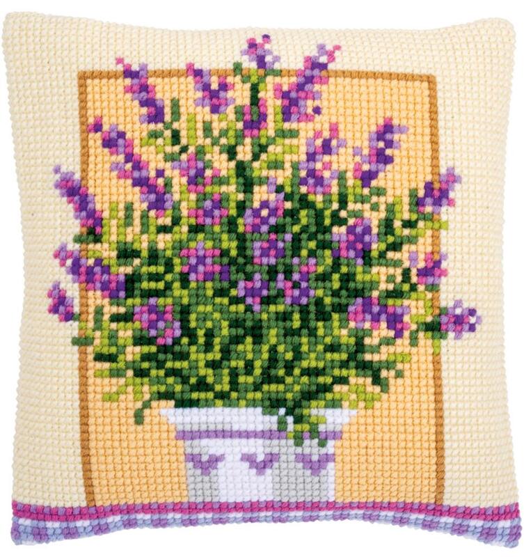 pn-0172863 набор для вышивания несчётный крест (подушка) 40х40, lavender in pot vervaco | интернет-магазин Елена-Рукоделие