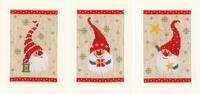 pn-0184428 набор для вышивания крестом vervaco, christmas gnomes 3 по 10,5х15, аида 18 | интернет-магазин Елена-Рукоделие