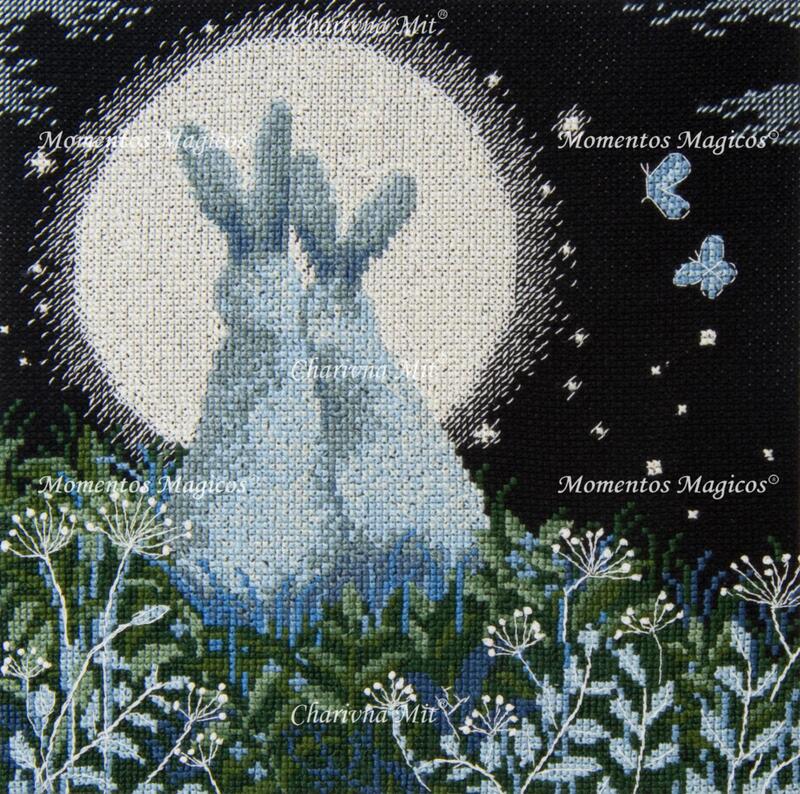 Набір для вишивання хрестиком Чарівна Мить М-458 "Місячні зайці" | інтернет-магазин 'Елена-Рукоделие'