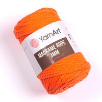 фото yarnart macrame rope 3мм / ярнарт макраме роуп 3 мм 800 оранж яркий