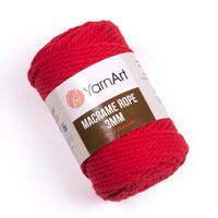 фото yarnart macrame rope 3мм / ярнарт макраме роуп 3 мм 773 червоний