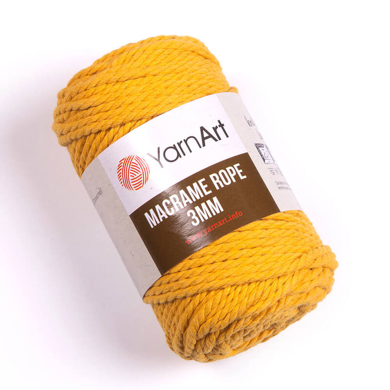 yarnart macrame rope 3мм / ярнарт макраме роуп 3 мм 764 жовтий | интернет-магазин Елена-Рукоделие
