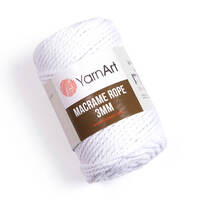 yarnart macrame rope 3мм / ярнарт макраме роуп 3 мм 751 белый | интернет-магазин Елена-Рукоделие