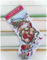 08752 набор для вышивания крестом dimensions santa's journey stocking "путешествие санты. чулок" | интернет-магазин Елена-Рукоделие