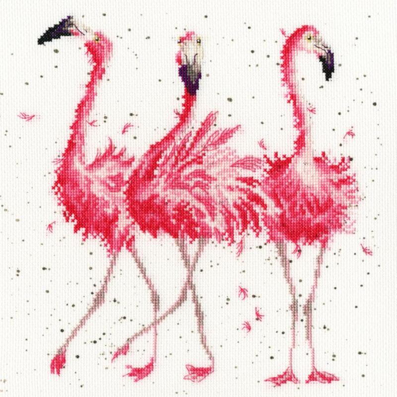 xhd24 набор для вышивания крестом pink ladies "розовые фламинго" bothy threads | интернет-магазин Елена-Рукоделие