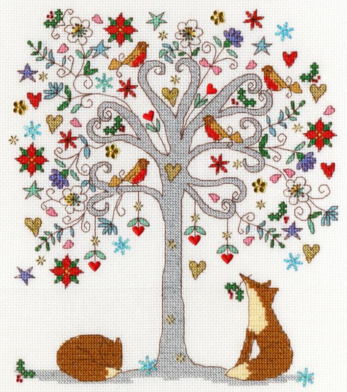 xka13 набор для вышивания крестом love winter "люблю зиму" bothy threads | интернет-магазин Елена-Рукоделие