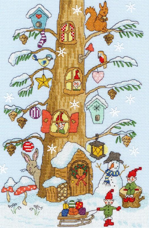 xx15 набор для вышивания крестом santa's little helpers "маленькие помощники санты" bothy threads | интернет-магазин Елена-Рукоделие